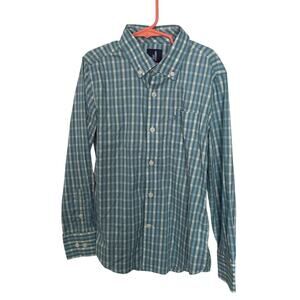 Johnnie-O Prep-Formance Dress Shirt Boys 8 Long Sleeve Blue Plaid